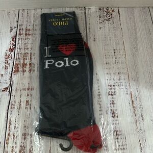POLO RALPH LAUREN Men's I Love Polo Cashmere Boot Socks Navy Size 10-13